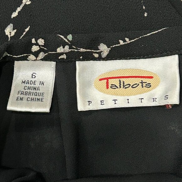 Talbots Petites Women's Black Floral Design A-Line Skirt Size 6 Feminine - Picture 6 of 10